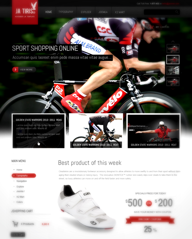 [Preview] JA Tiris - Joomshopping Online Shop Template